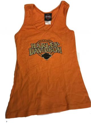 Harley Davidson Orange Tank Top Women 