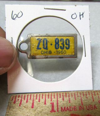 1960 Ohio Zq 839 Dav Mini License Plate Tag Key Chain Disabled American Vet