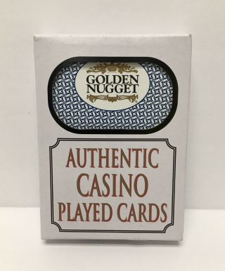 Deck Of Golden Nugget Authentic Casino Played Blue White Cards Box Vegas