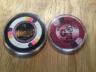 $1 & $5 Chip - Nugget & Golden Nugget Casino - Tukwila Wa & Sparks Nv