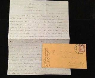 Civil War Letter 1861 From Southern Sympathizer In Md To Minister In Sc