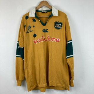 Vintage Wallabies Rugby Jersey Mens Size 2xl Long Sleeve Australia Canterbury