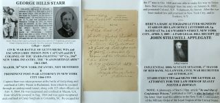 Civil War Gettysburg Wia Libby Prison Escape Colonel 104th Ny Infy Letter Signed