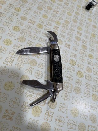 Vintage Boy Scouts 4 Blade Pocket Knife Camping Multi Tool Be Prepared Imperial