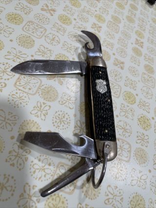 Vintage Boy Scouts 4 Blade Pocket Knife Camping Multi Tool Be Prepared Imperial 2