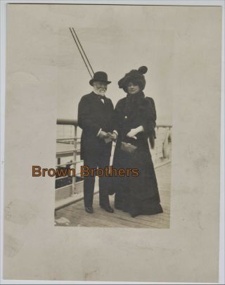 Vintage 1900s Industrialist Andrew Carnegie & Opera Singer Mary Garden Dbw Photo
