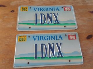 Virginia Vanity License Plate - Matched Pair Idnx - Mountains To Sea Va Design