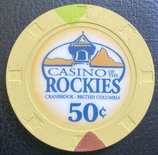 Casino Of The Rockies Cranbrook British Columbia - $0.  50 Gaming Chip Paulson H&c
