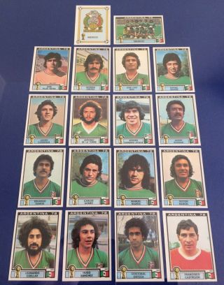Panini Vintage Argentina 78 World Cup Football Stickers Mexico Team