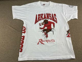Arkansas Razorbacks Shirt All Over Print University Football Jersey Jacket Vtg