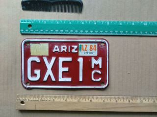 License Plate,  Arizona,  1984,  Motorcycle,  Gxe 1 Mc