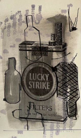 Peter Mars Vintage 1980s Art Vices Lucky Strike Booze Elevator Bars Bands
