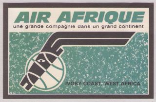 Ivory Coast West Africa Air Afrique Airlines Luggage Label