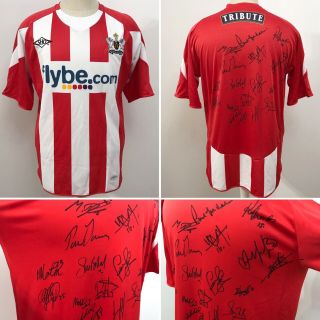 Exeter City Fc “signed” Vintage 2008 - 2009 Home Football Shirt Jersey Size Large