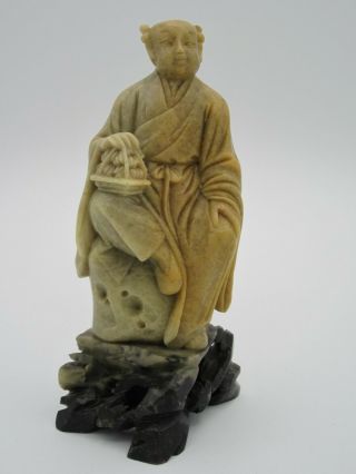 Antique/vintage Chinese Hand Carved Soapstone Asian Man Figurine Statue 6 "