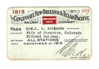 Rr Pass Cincinnati Orleans & Texas Pacific Railway 1913