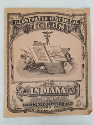 Vintage 1968 Reprint Of 1876 Indiana County Atlas By Baskin,  Forester,  & Co.  Dr