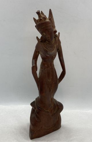 Vintage Small Wood Carving - Bali / Indonesia 8” Goddess