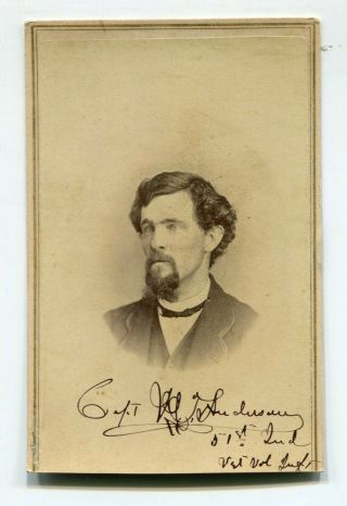 Civil War Cdv Photograph 51st Indiana In Captain,  Wounded At Nashville