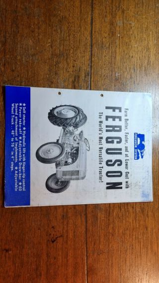 Vintage Ferguson System Tractor Sales Brochure Massey Ferguson
