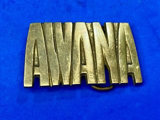 Awana Name In Block Letters Solid Brass Belt Buckle By Baron Brass