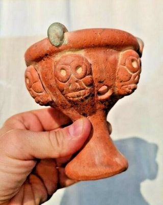 Pre Columbian Style Aztec Death God Mictlantecuhtli Copal Censer Mexico Maya