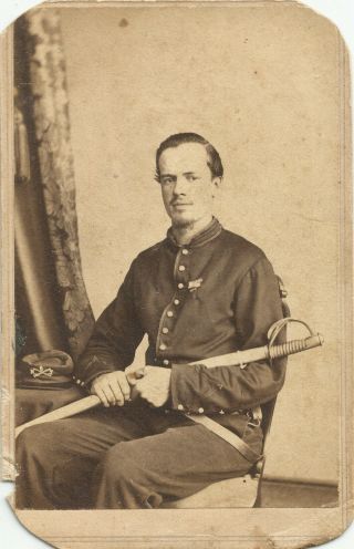Signed Civil War Soldier Cdv William A.  Taylor 6th York Cavalry