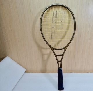 Vintage Prince Boron Tennis Racket Leather Grip Size 4 5/8 " W Leather Case