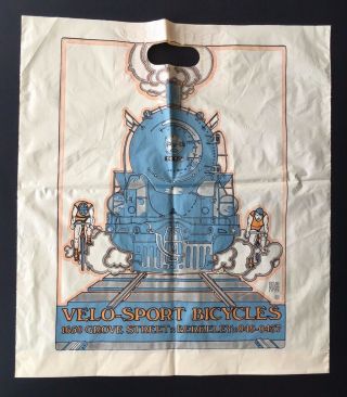 Vintage Velo - Sport Bicycles Shopping Bag David Goines Poster Art Bicycles Steam