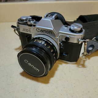Vintage Canon Ae - 1 Film Camera - Black/silver With 50mm 1.  8/f Lens