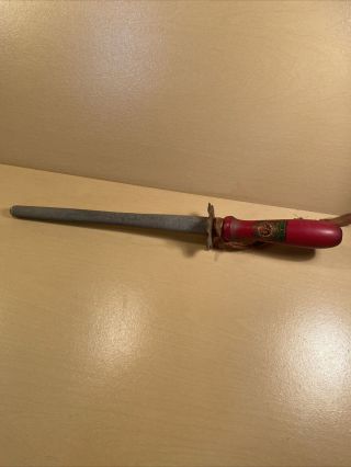 Vintage Knife Sharpener Carborundum Niagara Falls No.  76 Wooden Handle