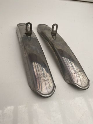 Pair Vintage Weinmann Inoxydable Short Shorty Stainless Mudguards 3783