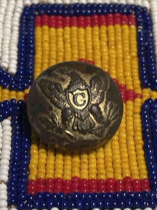 Dug Civil War Overcost Eagle C Gilted Coat Button Cavalry