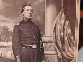 Hartford Connecticut Civil War Militia Captain & American Flag Cdv Photograph
