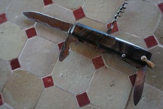 Large Vintage Multi - Blade Knife.  France