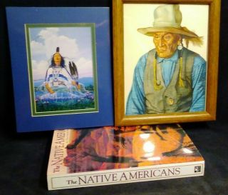 Enoch Kelly Haney Hand Signed Print,  Native American HISTORY,  GREAT NORTHERN RY, 2