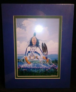 Enoch Kelly Haney Hand Signed Print,  Native American HISTORY,  GREAT NORTHERN RY, 3