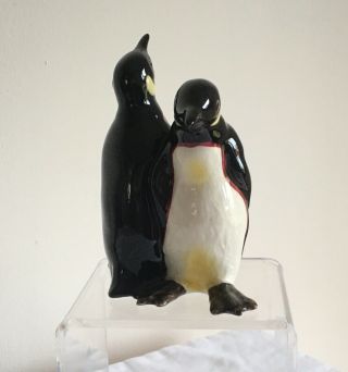 Vintage Beswick Pottery Double Figure Group Of 2 Courting Penguins Model No 1015