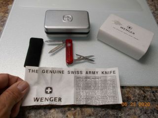 Wenger Swiss Army Knife With Pouch,  Box - Blade,  Scissors,  File,  Tweezer,  Pick