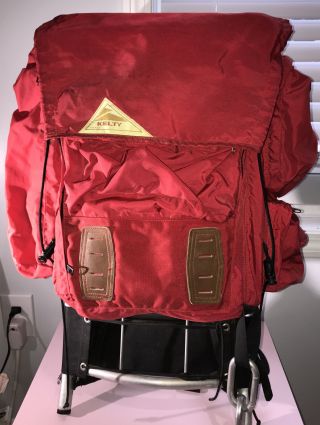 Vintage Kelty Pack External Frame Aluminum Hiking Backpack Red Small