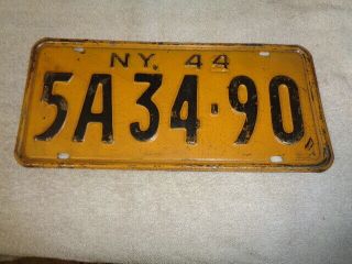 1942/ 44 York License Plate Steel Rare 5a34 - 90 Over Stamp One