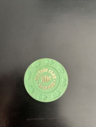 Vintage Playboy Bunny Club Bahamas 50 Cents Casino Chip Gaming Token Coin