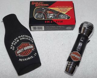 Harley - Davidson Zippered Bottle Wrap,  Flashlight And Playing Cards