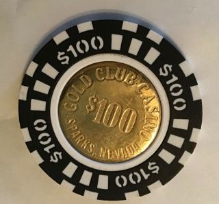 Gold Club Sparks Nv $100 Casino Chip 4x3hub (denom) Mold Brass Cic