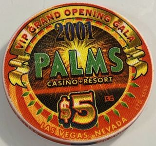 Palms Grand Opening $5 Casino Chip Las Vegas Nevada 3.  99