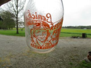 Vintage Lenick’s Dairy War Bond Milk Bottle Trpq Laporte Indiana