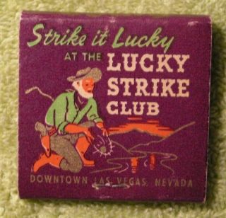 Lucky Strike Club Bingo And Casino Matchbook Las Vegas