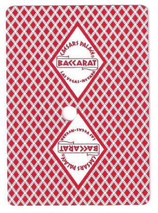 Poker Size Deck Playing Cards From Caesars Palace,  Baccarat,  Las Vegas,  Nv,  Red