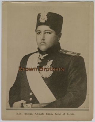 Vintage 1900s Iran Arabs Sultan Ahmah Shah King Of Persia Young Man Photo - Bb