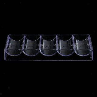 Clear Acrylic Poker Chip Trays Carrier Holds 100 Chips No Lid 8.  07  X 3.  07  X